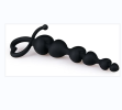 Anal Chain with Pull Ring - 18.5 cm / 3.35 inch / 7.28 inch - - Black Anal Beads - For him and her