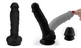 Realistic Texture 8 Inches Black Dildo Dongs(BBC)  with Suction Cup