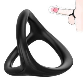 Tornado double ring locking fine ring for Longer Harder Stronger Erection;  Improve Sexual Performance;  Sex Toys for Men Massager Adult Sex Toys for (Color: black)