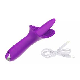10 Freq Powerful Clitoral G spot Stimulator Tongue Vibrator Sex Toy (Color: Purple)